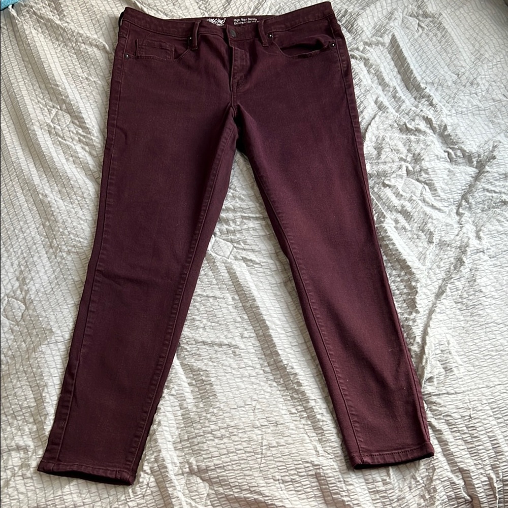 Burgundy Skinny Jeans Mossimo Brand Women's Size 14
